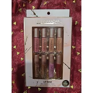LIP RUSH Manna Kadar Set 8 Liquid Lip Gloss Stain & Primer In One Nudes Red Pink